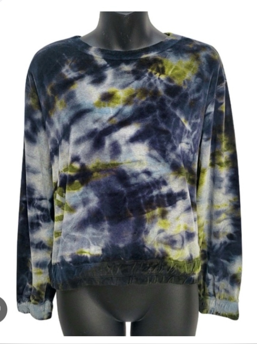 Allsaints Pippa Velvet Oversized Tie Dye Cropped Pullover Sz 10